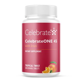 CelebrateONE 45 Multivitamine bariatrique à prendre une fois par jour avec Fer, A mâcher