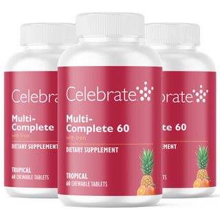 Multi-Complete 60 Multivitamine bariatrique avec Fer, A mâcher, Tropical