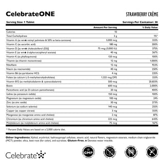 CelebrateONE Bariatric One A Day Multivitamin, sans fer