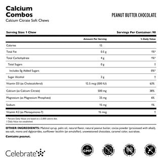 Calcium Combinaisons de citrates, Pâte à mâcher