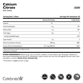 Calcium Citrate, Pâte à mâcher