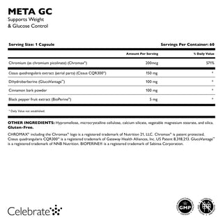 META GC Contrôle du glucose et soutien à la perte de poids, gélules