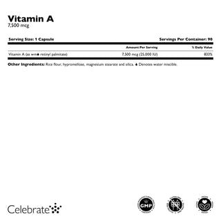 Vitamine A 7500mcg (25.000 UI) 