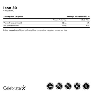 Fer 30 mg + Vitamine C, Capsules 