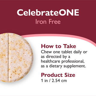 CelebrateONE Once Daily Bariatric Multivitamin sans Fer, A mâcher