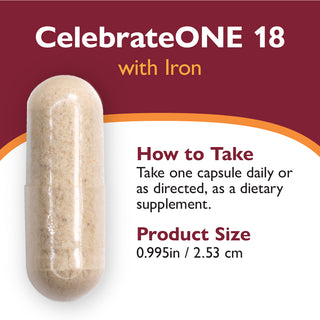 CelebrateONE 18 Multivitamine bariatrique à prendre une fois par jour avec Fer, Capsules