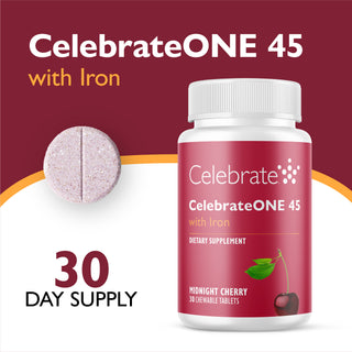 CelebrateONE 45 Multivitamine bariatrique à prendre une fois par jour avec Fer, A mâcher