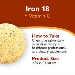 Fer 18 mg + Vitamine C, A mâcher, Orange 