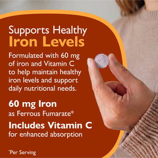 Fer 60 mg + Vitamine C, A mâcher, Berry 