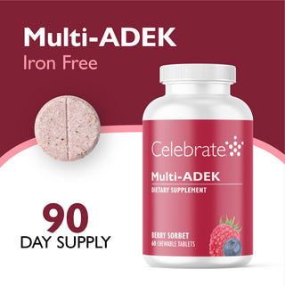 Multi-ADEK Vitamine sans Fer, A mâcher, Berry Sorbet